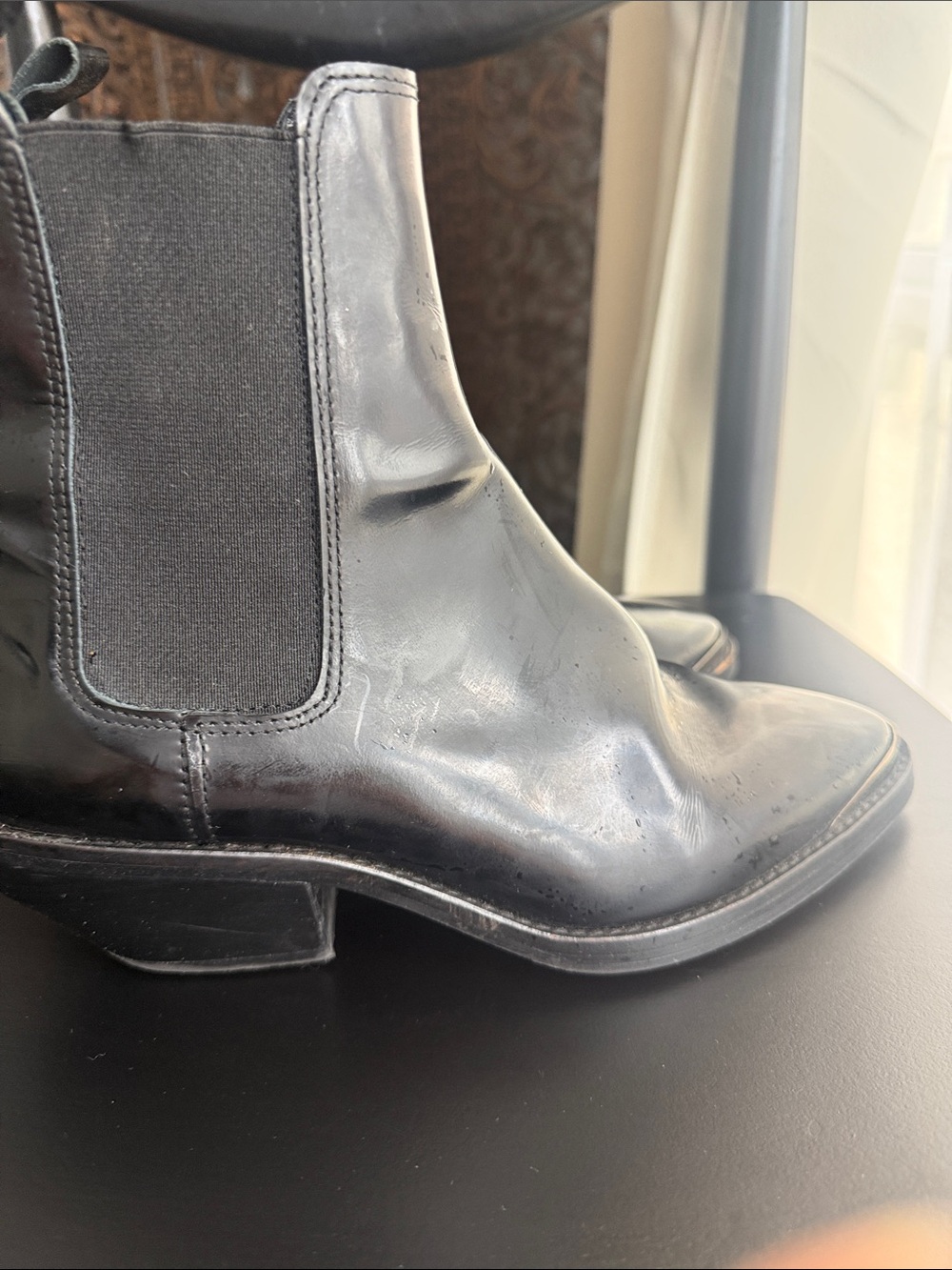 Women’s Black Leather Chelsea Boots - Picture 4 of 8